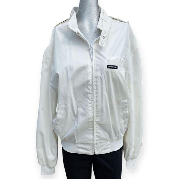 Vintage Members Only White Full Zip Windbreaker Jacket - Picture 1 of 9